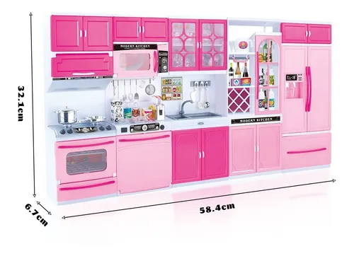Set De 56 Piezas De 5 En 1 Mini Cocina Con Luces Y Sonidos