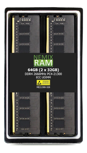 Nemix Ram 64gb 2x32gb Ddrpcrx8 Ecc Memoria Sin Búfer Nemix