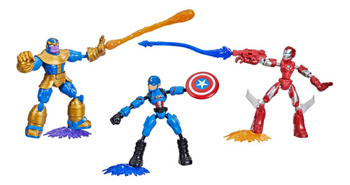 Set De 3 Figuras De Acción Iron Man Capitán America