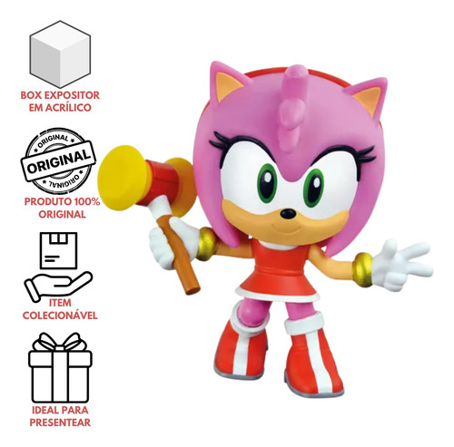 Fandom Box Amy Rose Turma Do Sonic Boneca Vinil Líder Filme
