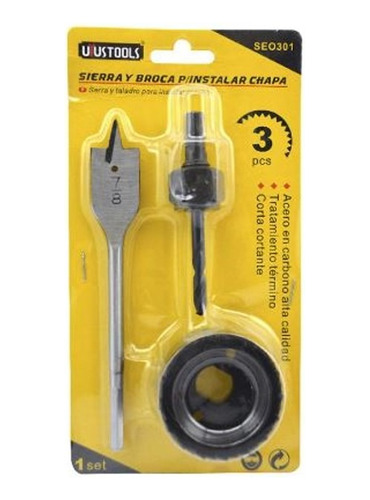 Set Sierra Copa Kit 3 Piezas Instalacion Cerradura Chapa