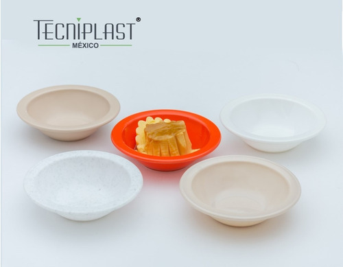 50 Piezas Tazón Frutero Postre Compota 11 Cm Policarbonato Naranja
