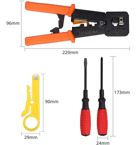 Imagen 5 de 6 de Justech Rj45 Crimp Tool Juego De Herramientas De Crimpado De