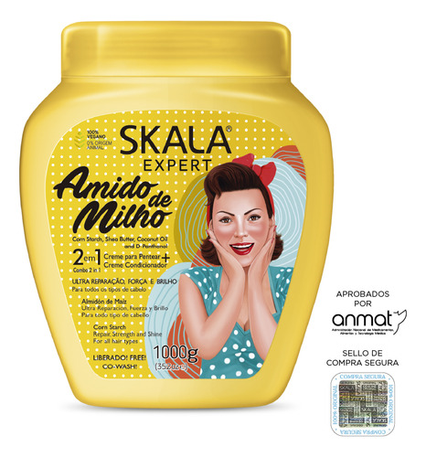 Máscara Capilar Vegana Amido De Milho Expert X1kg Skala