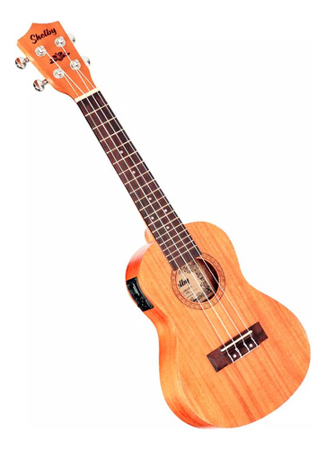 Ukulele Shelby Su23me Stnt Concert 23 Mogno Fosco Eletrico Cor Marrom