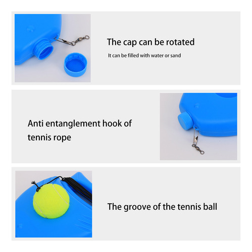 2 Cuerdas De Entrenamiento De Tenis Con Base De Rebote Para