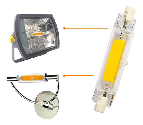 Qixivcom, 2 Paquetes De Luces Led Cob De 78 Mm, 10 W, R7, 10