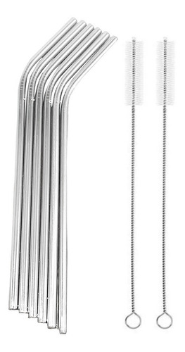 Set 6 Popotes Acero Inoxidable 21 Cm Modelo St1030 Steiner Color Gris