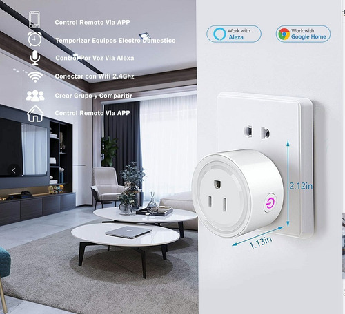 Contacto Eléctrico Inteligente Interruptor Enchufe Wifi 4pz