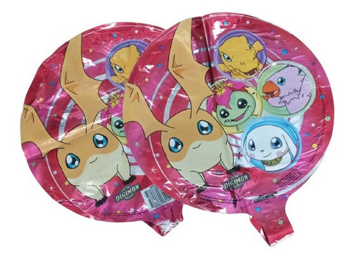 Balões Metalizados Pokemon Digimon 8 Unids 9pol =22,5cm 