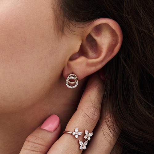 Aretes Olivia Burton Classics Chapa Oro Rosa 18k Objcoe222