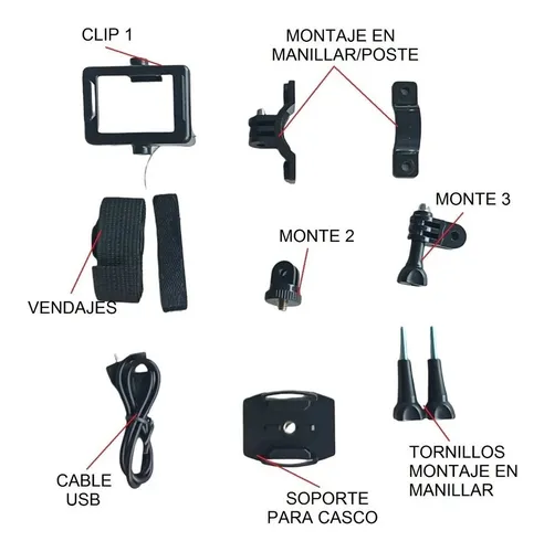 Cámara Deportiva Full Hd 1080p Waterproof 30m Rosada Sports