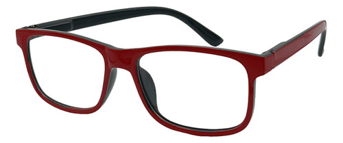 Óculos De Leitura P/perto Quadrado Com Grau +3.00 Vermelho