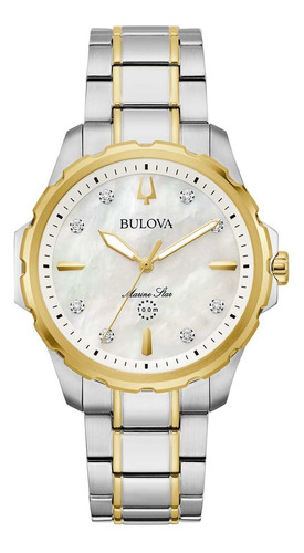 Reloj Bulova Quartz Marine Star Mujer 98p227 Diamond Serie B