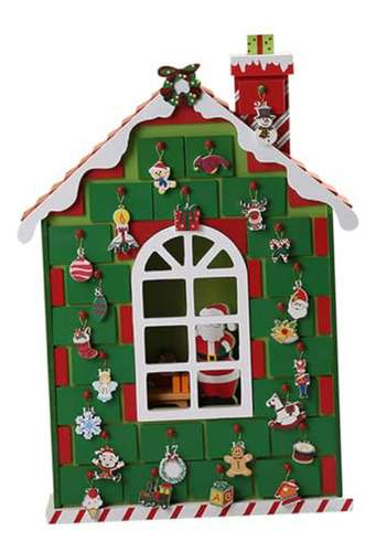 Calendario Adviento Casa Navidad_led Cajones Madera Gingerbr
