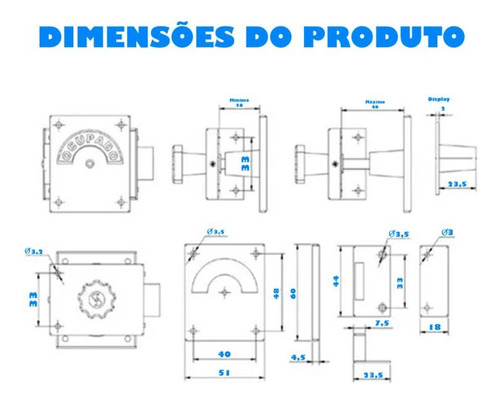 Kit 3 Livre Ocupado Cromado Resistente Fechadura Segurança