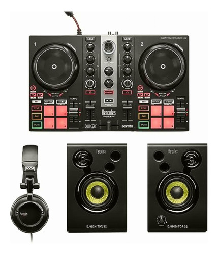 Hercules 4780949 Paquete De Dj Para Dj, Color Negro