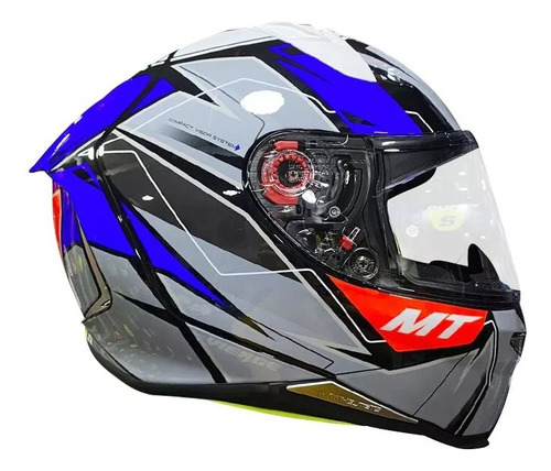 Casco Moto Mt Revenge 2 Certificado Ece2205 Brillo Azul