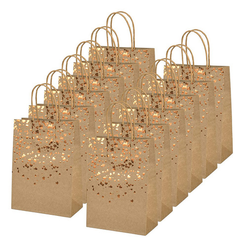 12 Bolsas De Papel Kraft Estampadas En Caliente, Bolsa De Pa