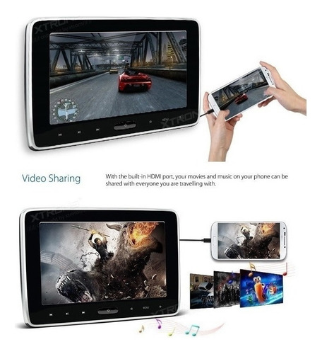 Tablet Cabecera Pantalla 10.1 Dvd Usb Sd Juegos Hdmi Musica