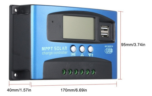 40a Mppt Solar Charge Controlador Dual Usb Ld