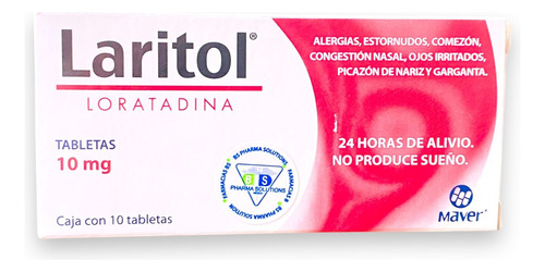 Laritol Loratadina 10 Mg C/10 Tabletas Maver