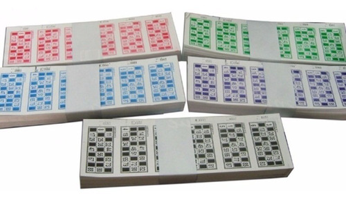 2016 Cartones De Bingo Descartables En Color