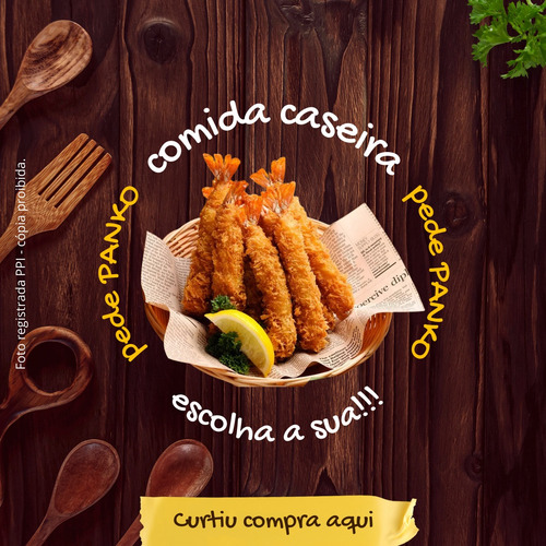 Kit 5 Farinha Empanar Panko Alfa 1kg Flocada Crocante