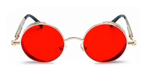 Imagen 2 de 5 de Lentes Redondas Rodas Steampunk Retro Vintage Gafas + Estuch