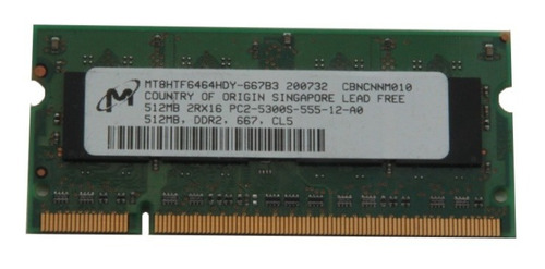 Memoria Notebook Micron Ddr2 667 Mhz 512mb