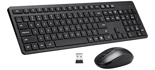 Combo De Teclado Y Ratón Inalámbricos, 2.4g Silent Cordless 