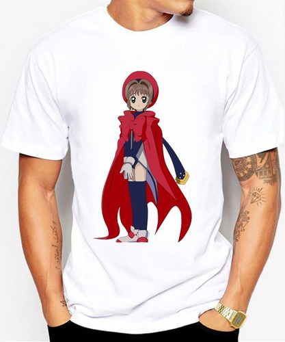 Camisas Para Hombre Sakura Card Captor Diseños Capa Roja