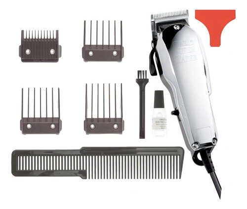 Maquina Combo Wahl Super Taper Chrome E Acabamento Hero Cor Prateado