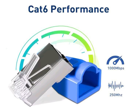 Conectores Rj45 Cat6 Blindados Pasantes X Unidad