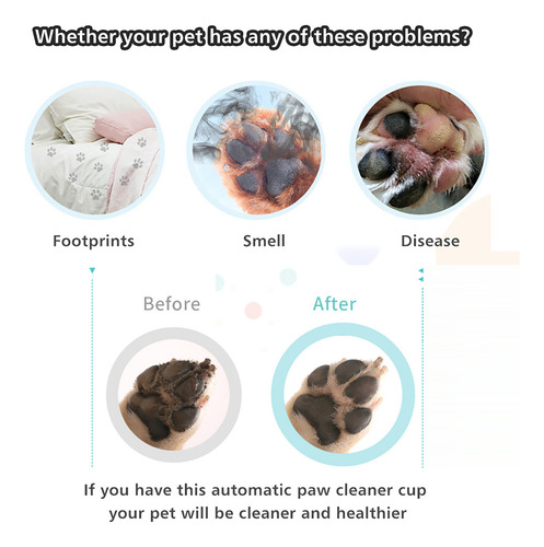 Vaso Limpiador Automático De Patas De Perro De Silicona Para