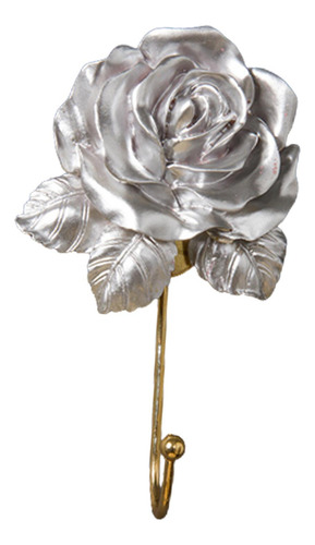 2 Gancho De Rosa Organizador Decoración De Pared Plata