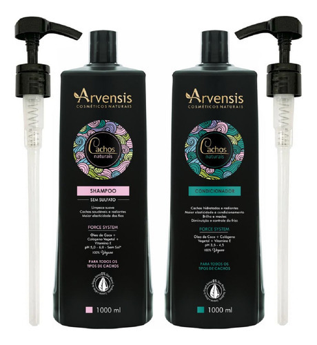  Kit Shampoo E Condicionador Arvensis Cachos 2x1000ml