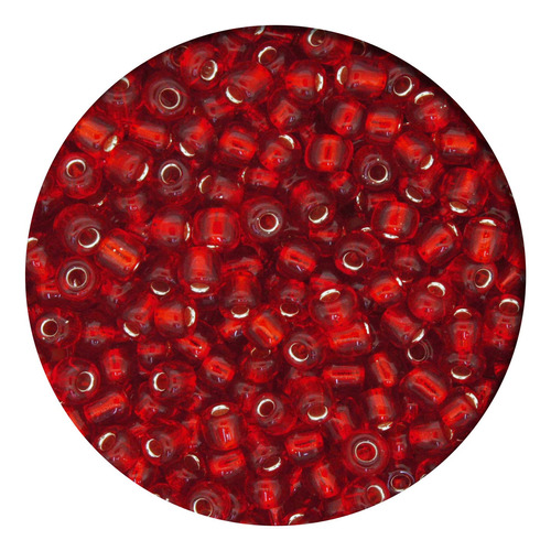 100 Gr Miçanga Cristal Vermelha Clara 6/0 4mm Guia Comprimento 4 Mm Cor Vermelho