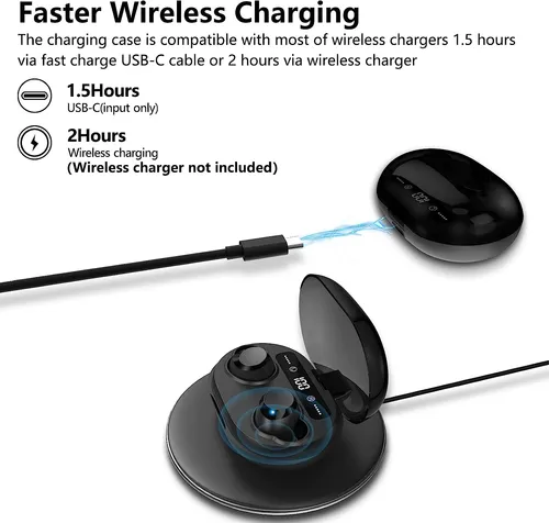 Auriculares Internos Earbuds Inalambricos, Negro | Aruind