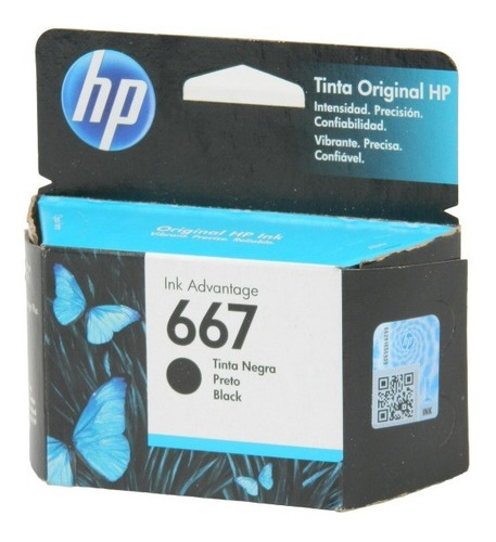 Imagen 2 de 2 de Cartucho Hp Original 667 Negro Verificable 1275 2374 2375
