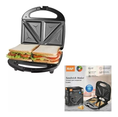 Sanduchera Electrica Sanguchera Plancha Tostadora Sandwicher Negro