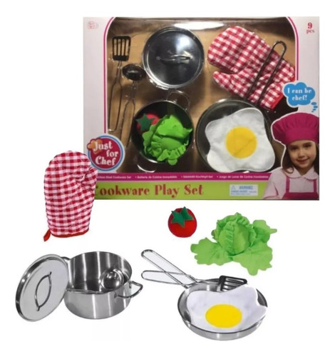 Juego De Cocina Metalico Just Chef Cookware 9 Pcs  Srj