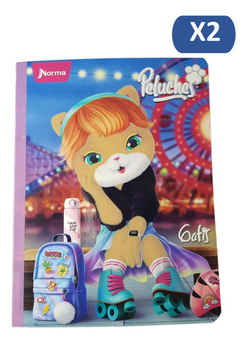 Cuaderno Cocido Peluches Norma 100h Línea Con Stiker