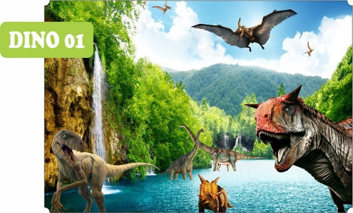 Imagem 7 de 10 de Adesivo Decorativo Dino Infantil Dinossauro T-rex 6,5m²