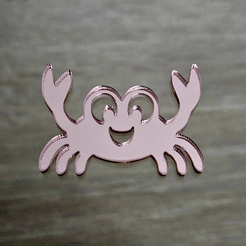 10 Apliques De Acrílico Espelhado - Desenho Siri- 3cm Rose