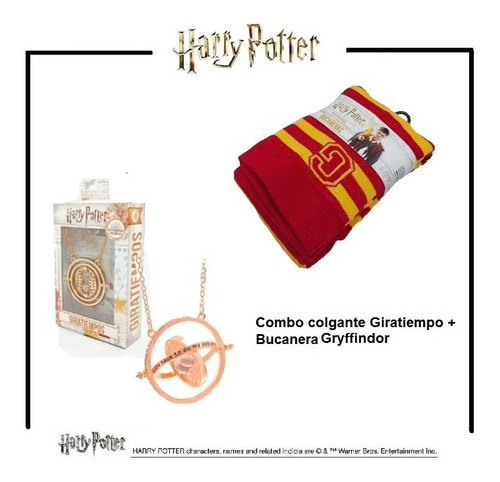 Combo Harry Potter Bucaneras Gryffindor + Collar Giratiempo 
