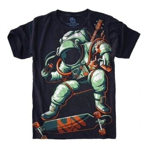 Camiseta Estilosa 3d Fullprint Astronauta Skate