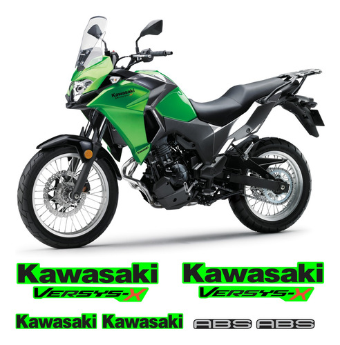 Kit Adesivos Emblemas Kawasaki Versys-x 300 Verde 2017 Abs