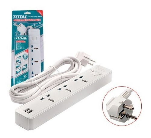 Extension De Corriente 3 Sockets 13a 3m2.1a Usb Thes13041vsb