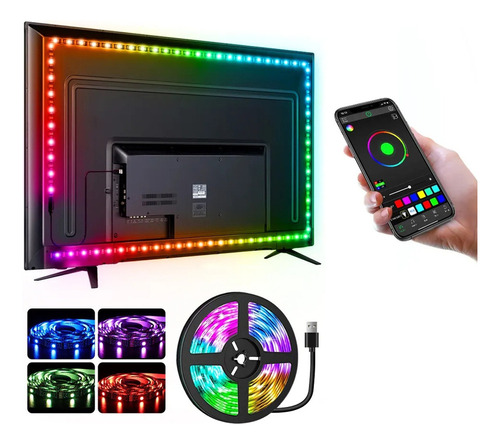 Retroiluminación Rgb Para Tv, 30 Led/m, 3 Mp, 90 Píxeles, Ro